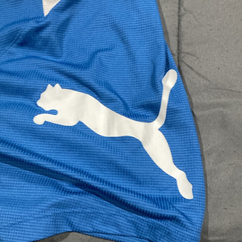 Puma Blue and White Athletic Shorts with Breathable Fabric great condition - Picture 2 of 5